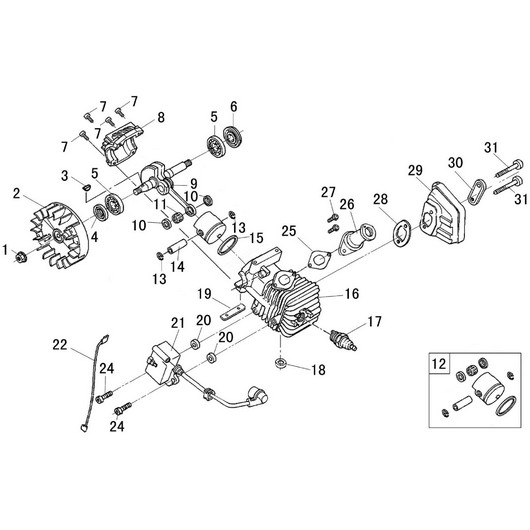 Детали поршневой группы Champion 125T