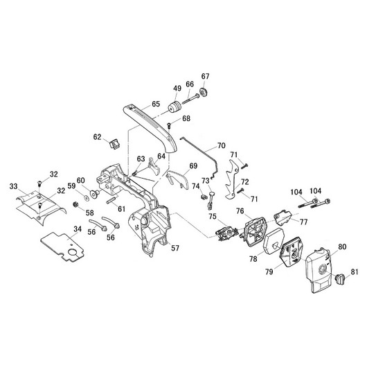 Детали впуска и управления бензопилы Champion 125T