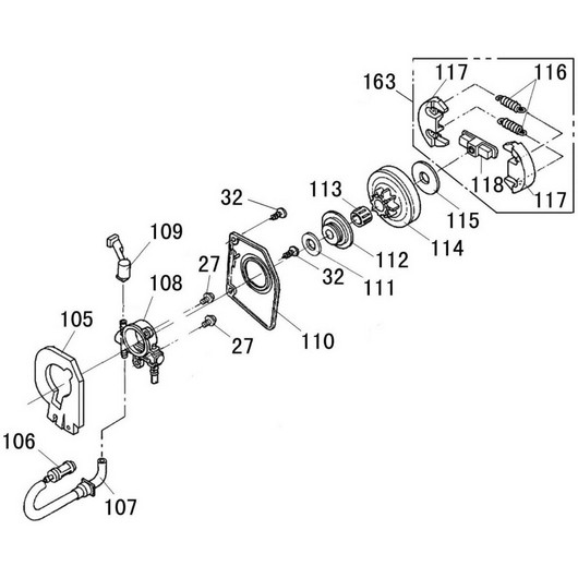 Детали сцепления и маслонасос Champion 125T