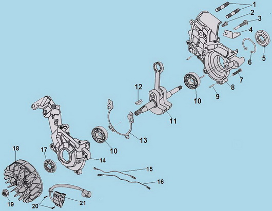 Коленвал, магнето и маховик Champion 237