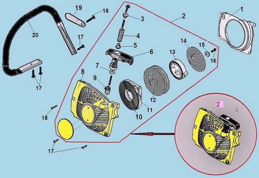 Стартер и рукоятка Champion 241
