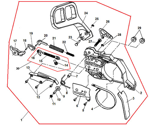 Детали цепного тормоза Champion 250
