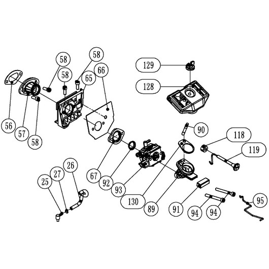 Карбюратор и воздушный фильтр Champion 251
