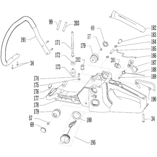 Рукоятки, топливный бак Champion 254