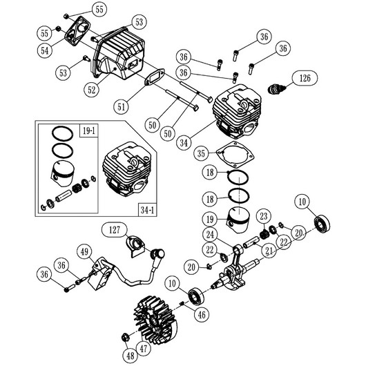 Поршневая группа и коленвал Champion 256