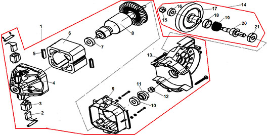 Детали электродвигателя Champion 324N