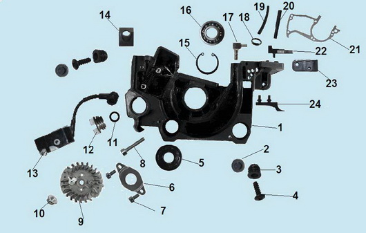 Картер, магнето и маховик Champion 362