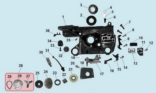 Картер, сцепление и маслонасос Champion 362