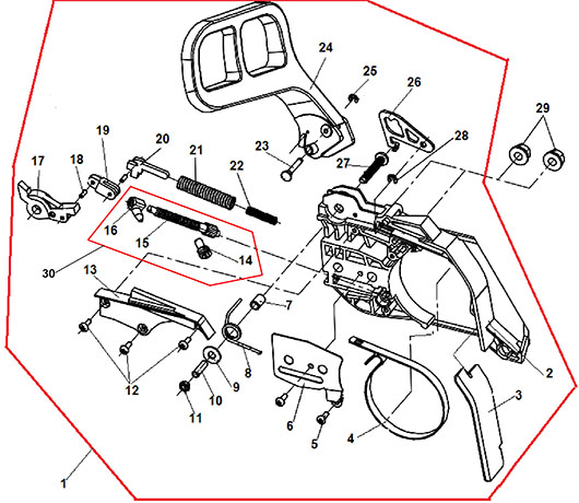 Детали цепного тормоза бензопилы Champion 55