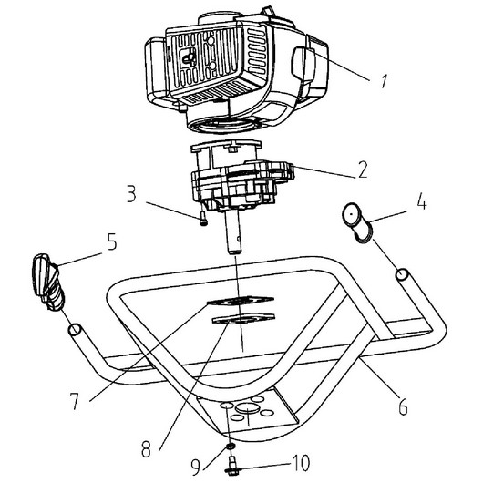 Двигатель, рукоятка и рама Champion AG152B