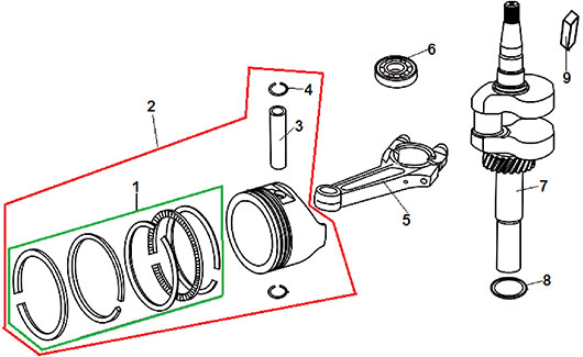 Поршень, шатун и коленвал Champion BC5602