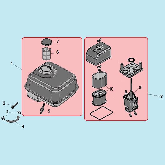 Топливный бак и воздушный фильтр Champion BC8833
