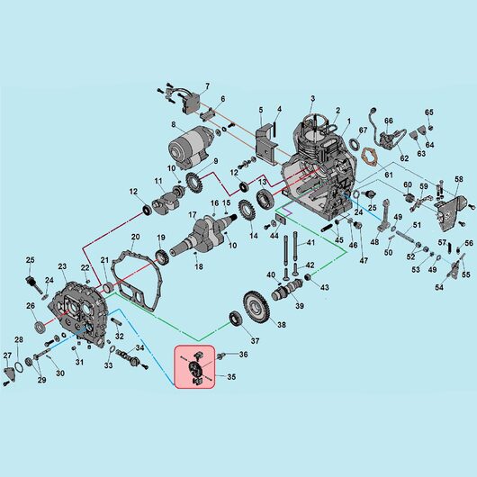 Картер, распредвал и коленвал Champion DC1163E