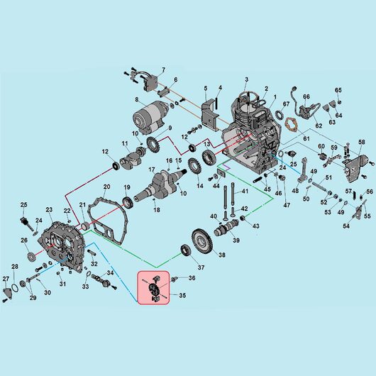 Картер, распредвал и коленвал Champion DC1193E