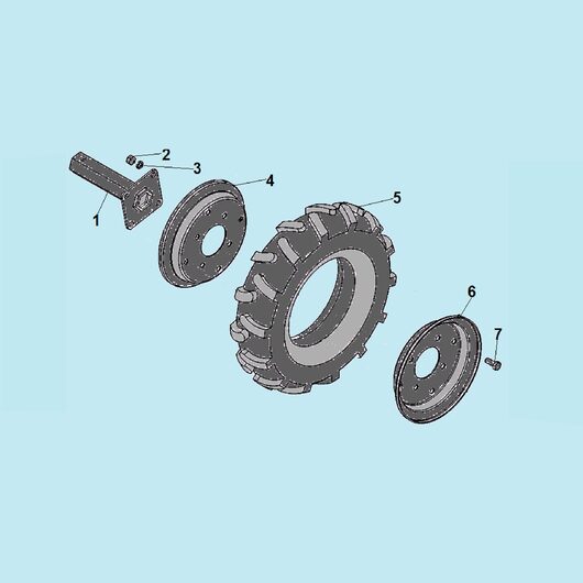 Ось крепления колес и колеса Champion DC1193E