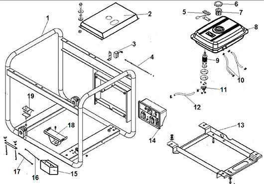 Бак и рама Champion DG2200E