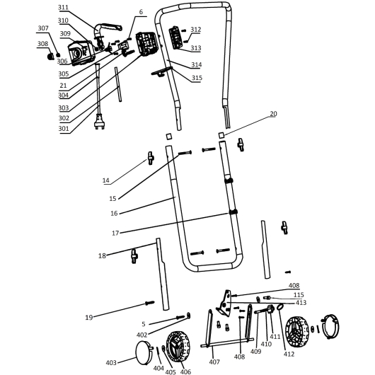 Рукоятка и колеса Champion EC1200