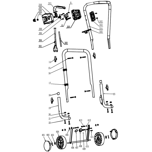 Рукоятка и колеса Champion EC1500