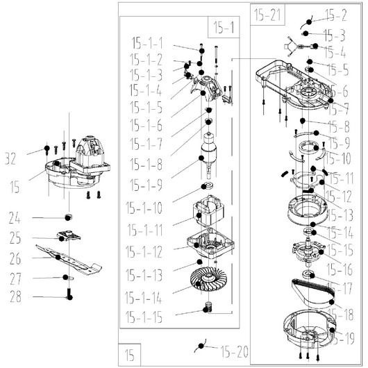 Электродвигатель и нож Champion EM4217