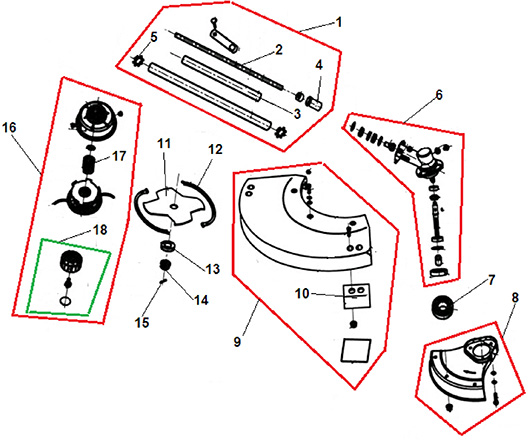 Детали редуктора Champion ET1200A