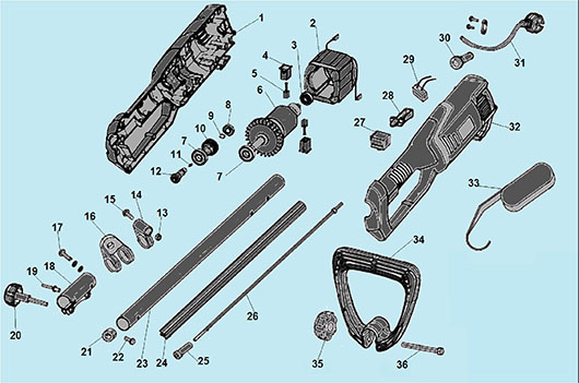 Двигатель и верхняя штанга Champion ET1203A
