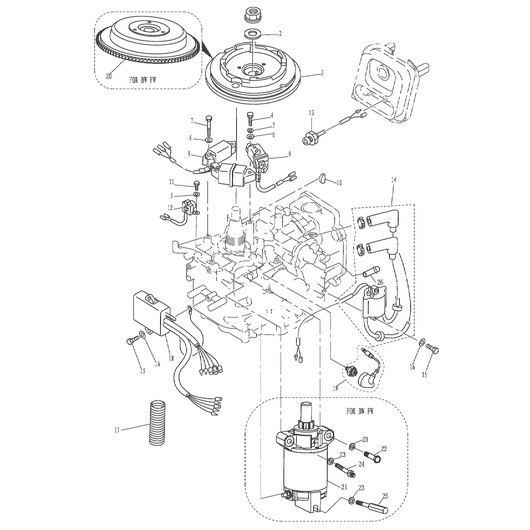 Блок управления и магнето Toyama F9.9BMS