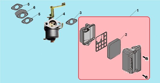 Карбюратор и воздушный фильтр Champion G100HK