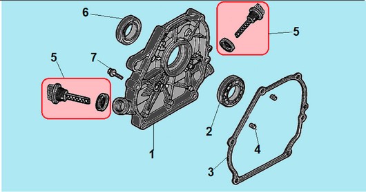Детали крышки картера Champion G120HK