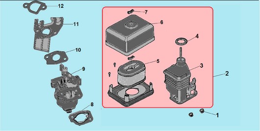 Детали карбюратора и воздушного фильтра Champion G120HK