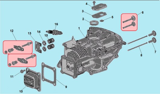 Картер и клапана Champion G140VK/2