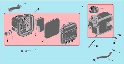 Воздушный фильтр и топливный бак Champion G140VK/2