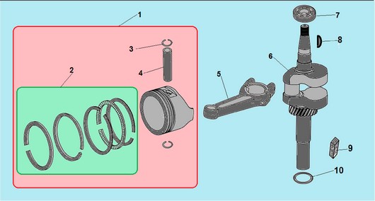 Поршень, шатун, коленвал Champion G160/VK2