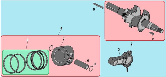 Поршень, шатун и коленвал Champion G200HK