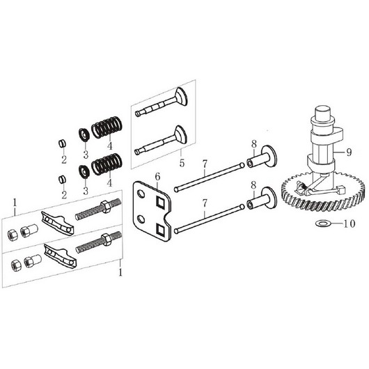 Распредвал и клапана Champion G200VK/1-1