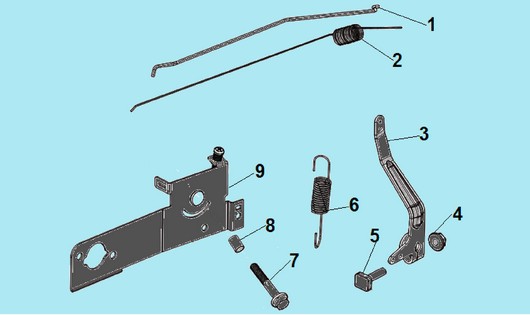 Детали рычага регулятора оборотов Champion G225VK/2