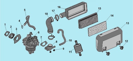 Карбюратор и воздушный фильтр Champion G340VKE