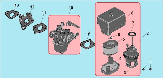 Детали карбюратора и воздушного фильтра Champion G420HKDC