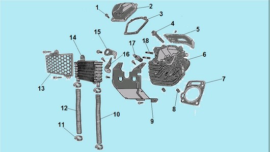 Детали левой головки цилиндра Champion G680HKE