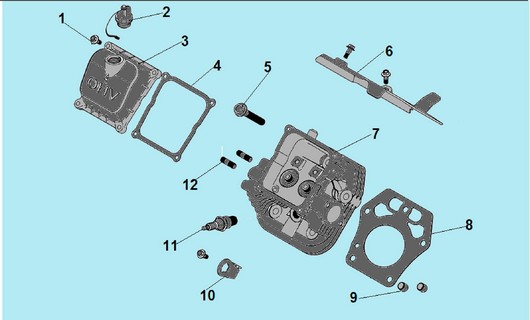 Детали левой головки цилиндра Champion G760HKE