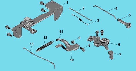 Детали рычага регулятора оборотов Champion G760HKE
