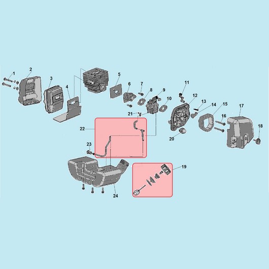 Карбюратор, воздушный фильтр и топливный бак Champion GBR333