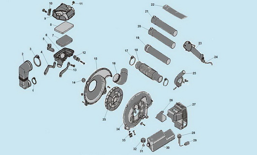 Крыльчатка и воздушный фильтр Champion GBR376