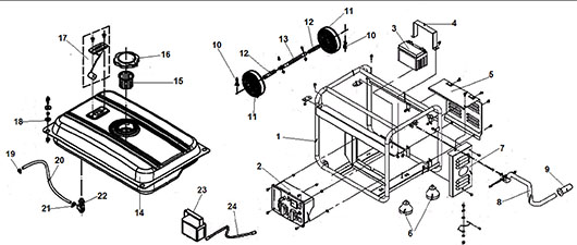 Топливный бак и рама Champion GG7000E