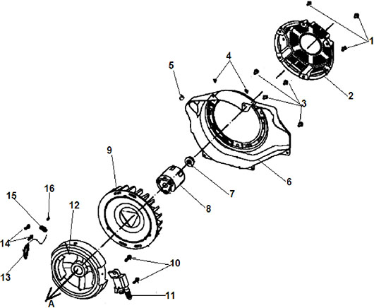 Стартер, магнето и маховик Champion GG7200E
