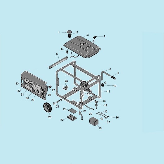 Топливный бак, рама и панель управления Champion GG7501E