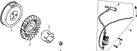 Магнето, маховик бензогенератора Champion GG8000