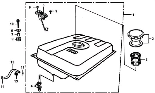 Топливный бак бензогенератора Champion GG8000E
