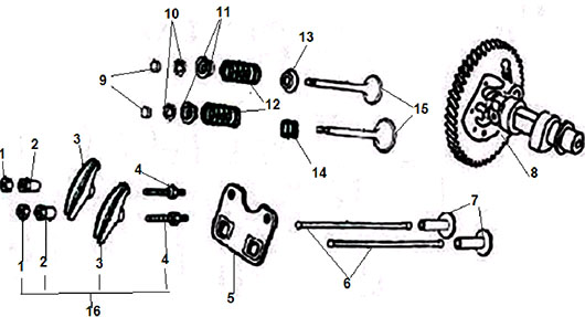 Клапана, распредвал  бензогенератора Champion GG8000E