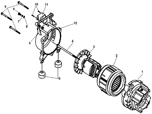 Статор и ротор генератора Champion GG950DC