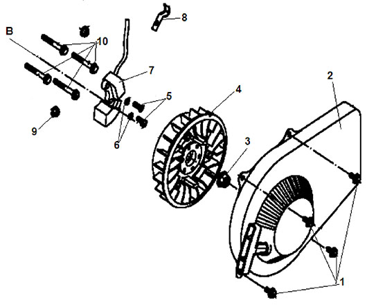 Стартер и маховик генератора Champion GG950DC
